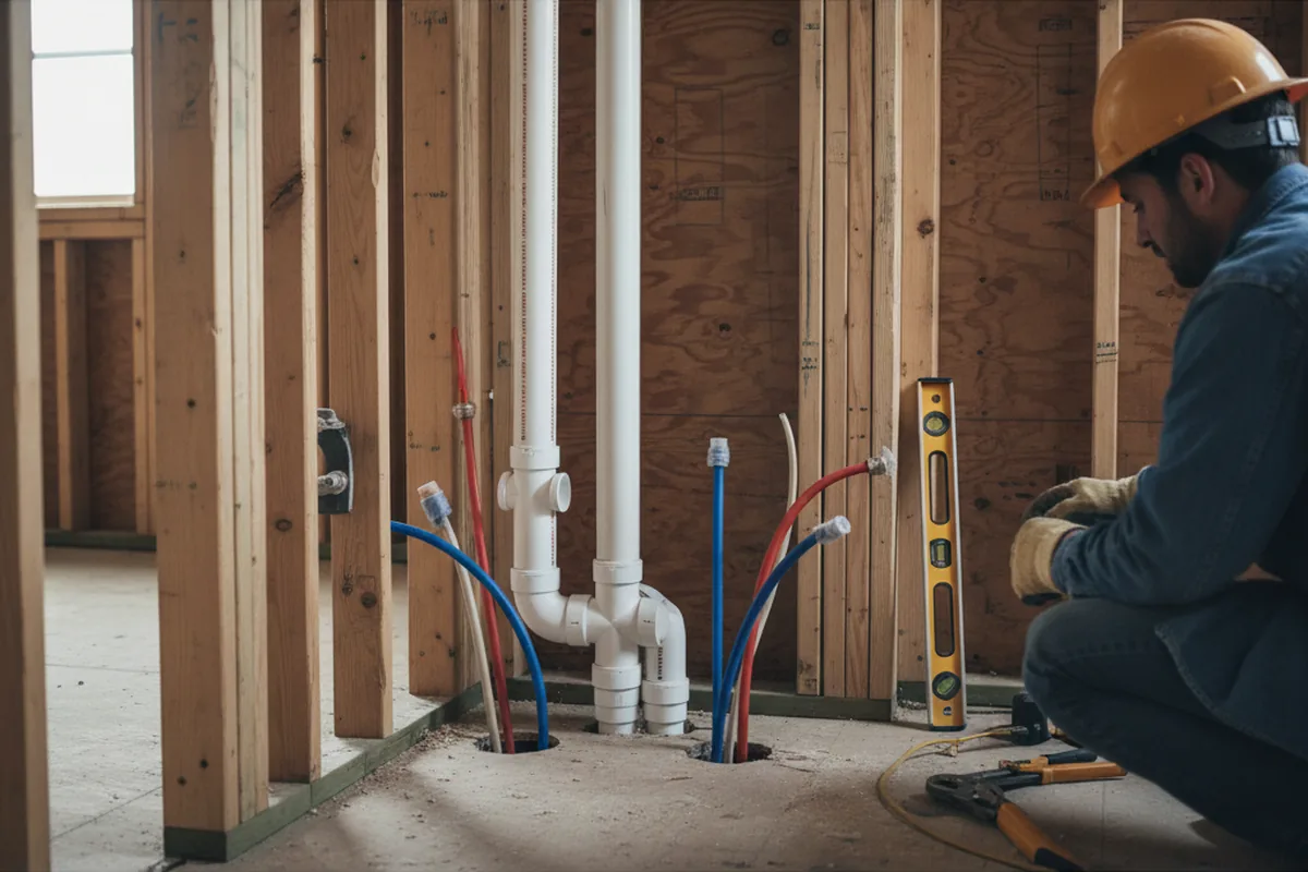 Drain and supply rough-in during Toilet Repair and Installation in Muldoon